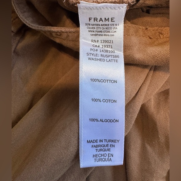 Frame Denim Relaxed Fit Utility Pants in Washed Latte, size 26 - Picture 11 of 16